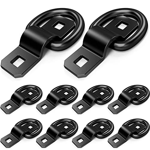 ForoGore 10 PCS 3/8" Heavy Duty D Rings Tie Down Anchors for Trailer Truck Cargo D-Rings Durable Black Tie Downs Ring 6000 Pound Breaking Strength - Image 4