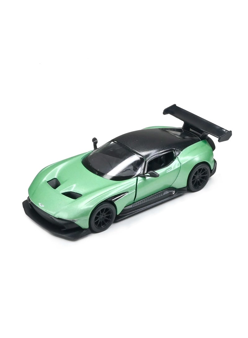 1:38 Scale Pull Back Action Door Openable 2016 Aston-Martin Vulcan with Decals Hardtop Collectible Toy Car - Image 2