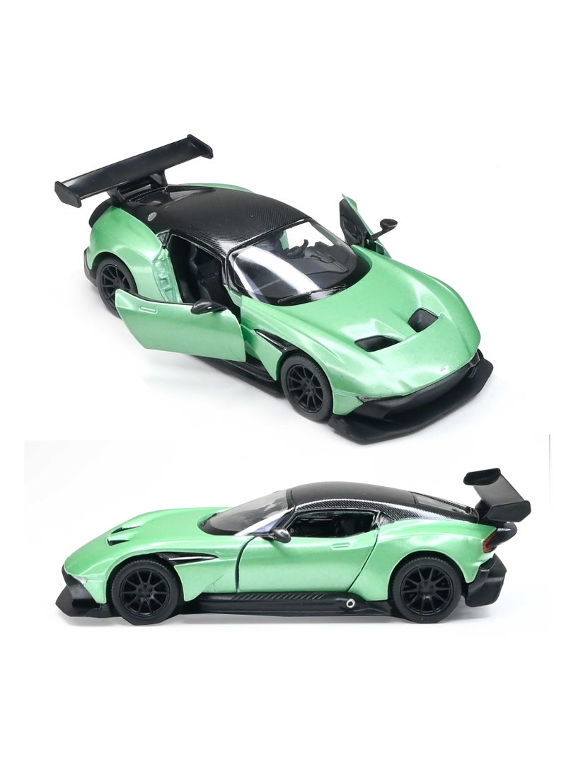 1:38 Scale Pull Back Action Door Openable 2016 Aston-Martin Vulcan with Decals Hardtop Collectible Toy Car - Image 3