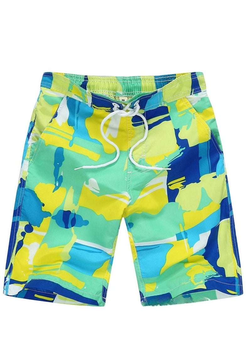 Loquat Printed Beach Shorts For Children Green  - Image 1