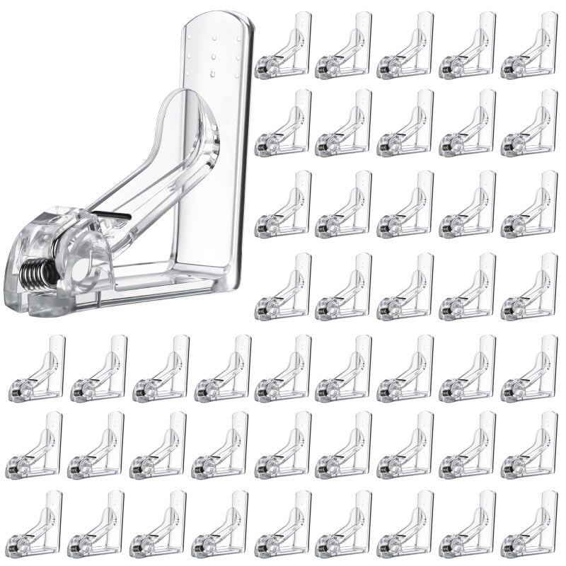 Jetec 48 Pieces Clear Tablecloth Clips Plastic Loaded Table Cover Holder Clamps Table Cover Clips for Easter Party Birthday Wedding Dinging Camping Picnic Indoor and Outdoor Tablecloth Fix