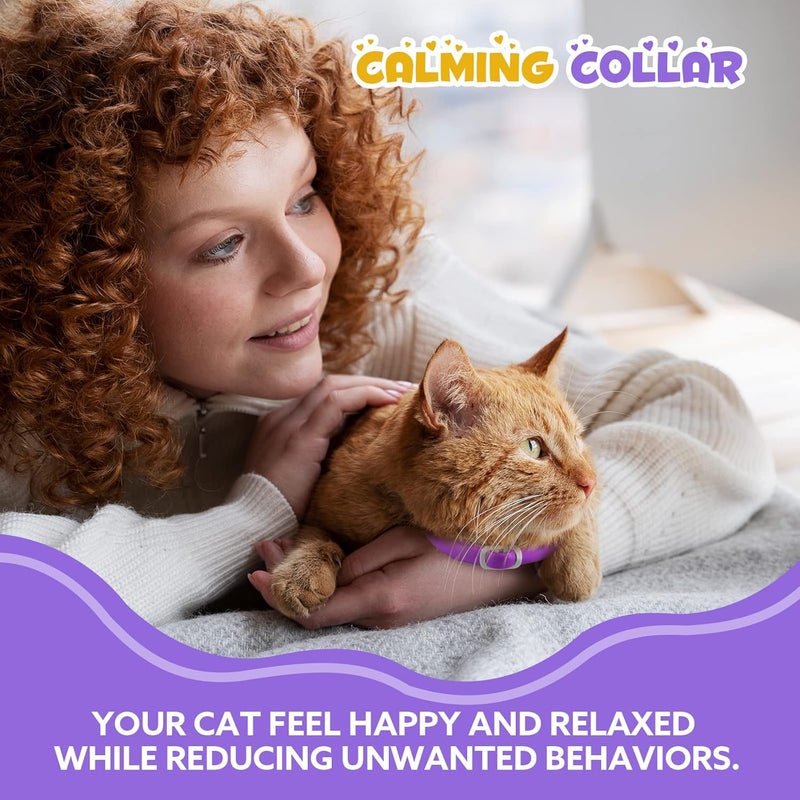 هرامكس Cat Calming Collar 4 Pack - Comforting Pet Within 1 Hour, Efficient Anxiety and Stress Relief, Pheromone Collar Fits Most Size Cats - Image 2