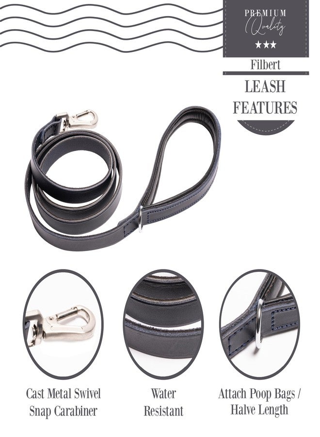 Filbert Genuine Oiled Leather Dog Leash, Leather Leash for Small, Medium, Large Dogs Training, Soft and Comfortable, Durable, Heavy Duty, Navy - Image 3