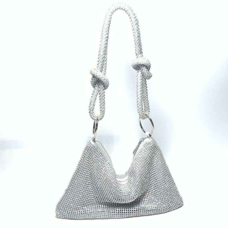 Sparkling Handmade Rhinestone Knot Evening Clutch Bag - Image 3