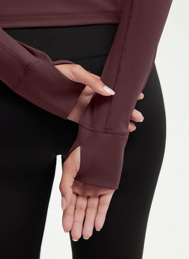 SUUKSESS Women Golden Full Zip Up Workout Cropped Jackets Lightweight Athletic Yoga Tops - Image 5