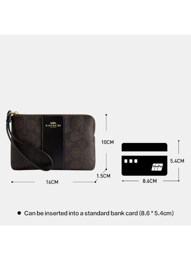 COACH Corner Zip 16 Silver Lettering Logo Classic Monogram PVC Wallet Wristlet Clutch Small Size for Women - Image 5