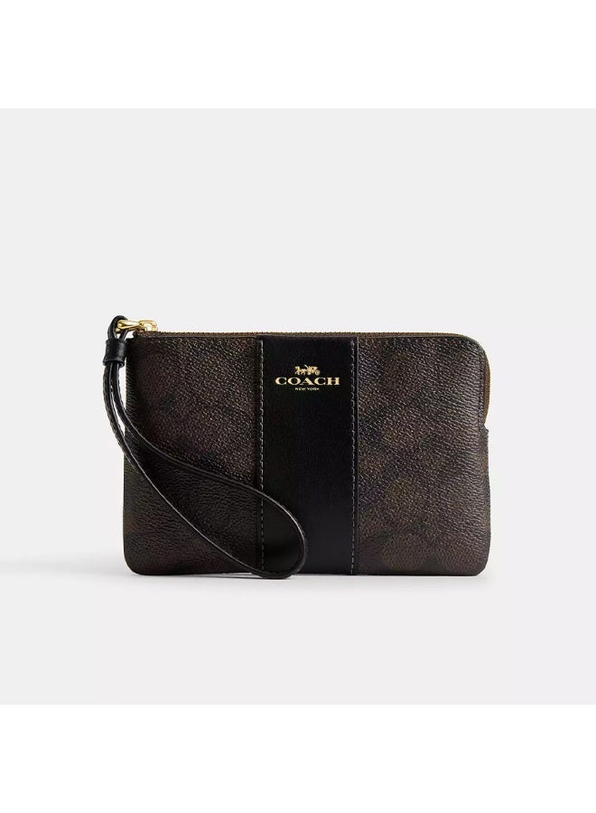 COACH Corner Zip 16 Silver Lettering Logo Classic Monogram PVC Wallet Wristlet Clutch Small Size for Women - Image 4