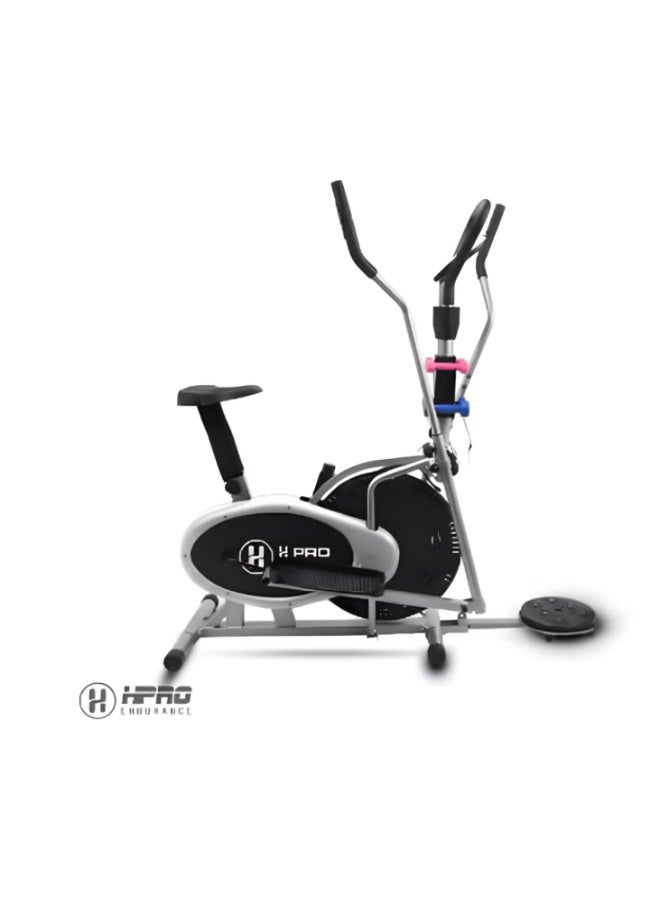 أتش برو جهاز إليبتيكال ٢ في ١ من إتش برو مزوّد بمقعد | دراجة أوربتراك كروس ترينر للجيم المنزلي | مع قرص تويست بوزن ١٠ كجم. - Image 1