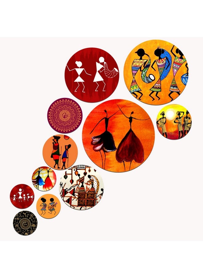 Artvibes Designer Engineered Wood Wall Hanging Decoration Item for Home Decor | Office | Gift | Wooden Wall Hanger| Living Room | Bedroom | Wall Decorative Items (WPS_126N), Pack of 11 Pieces - Image 1