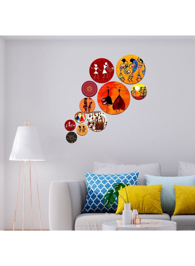 Artvibes Designer Engineered Wood Wall Hanging Decoration Item for Home Decor | Office | Gift | Wooden Wall Hanger| Living Room | Bedroom | Wall Decorative Items (WPS_126N), Pack of 11 Pieces - Image 2