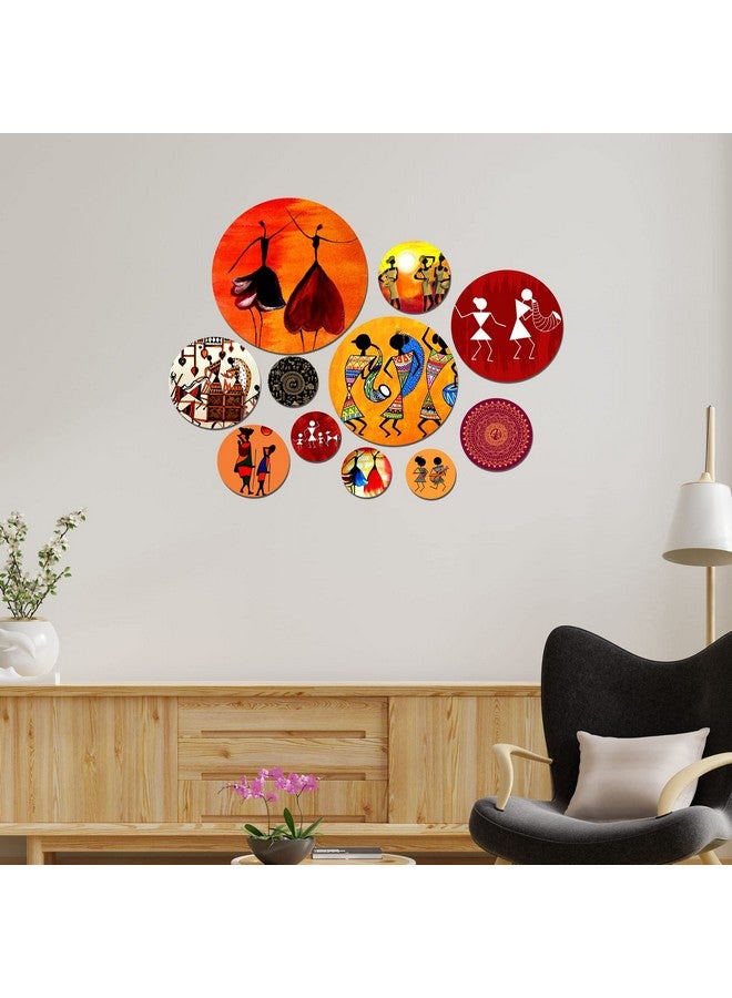 Artvibes Designer Engineered Wood Wall Hanging Decoration Item for Home Decor | Office | Gift | Wooden Wall Hanger| Living Room | Bedroom | Wall Decorative Items (WPS_126N), Pack of 11 Pieces - Image 3