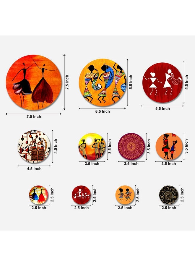 Artvibes Designer Engineered Wood Wall Hanging Decoration Item for Home Decor | Office | Gift | Wooden Wall Hanger| Living Room | Bedroom | Wall Decorative Items (WPS_126N), Pack of 11 Pieces - Image 5