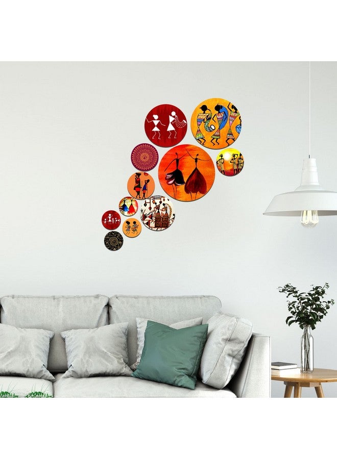 Artvibes Designer Engineered Wood Wall Hanging Decoration Item for Home Decor | Office | Gift | Wooden Wall Hanger| Living Room | Bedroom | Wall Decorative Items (WPS_126N), Pack of 11 Pieces - Image 4