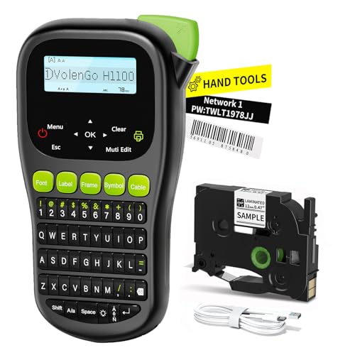 VolenGo Label Maker Waterproof-Labels, Wire Cable Label Maker, Labeler Machine with Tapes Laminated, H1100 Handheld Labeling Maker with Backlit-LCD & One-Touch Key, Home Industrial Office Organization - Image 1