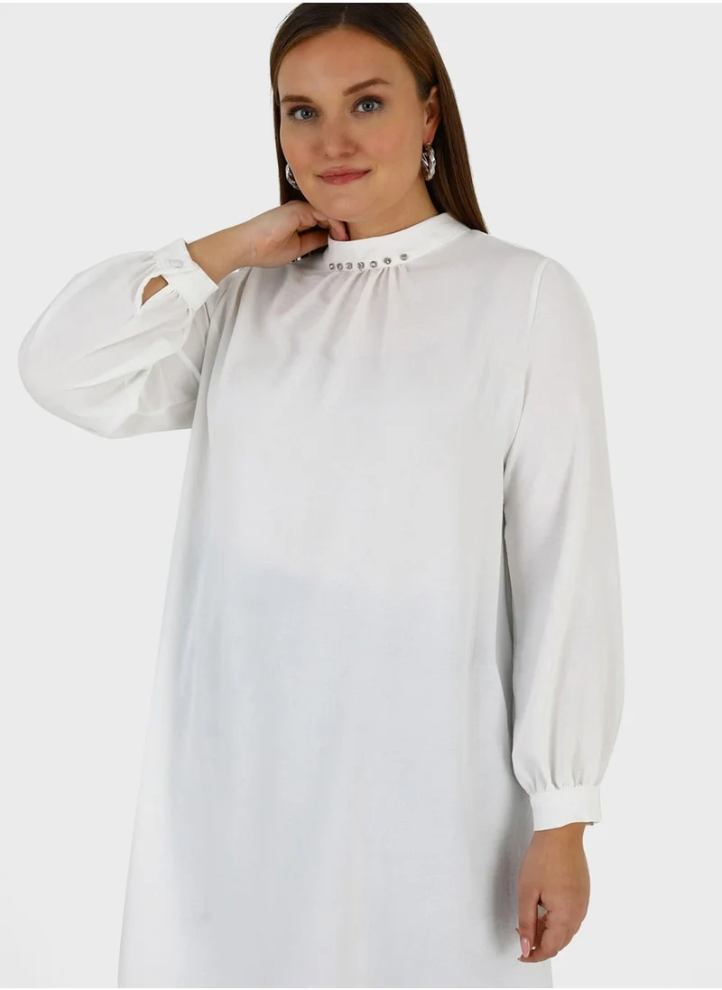Alia by modanisa High Neck Tiered Hem Tunic