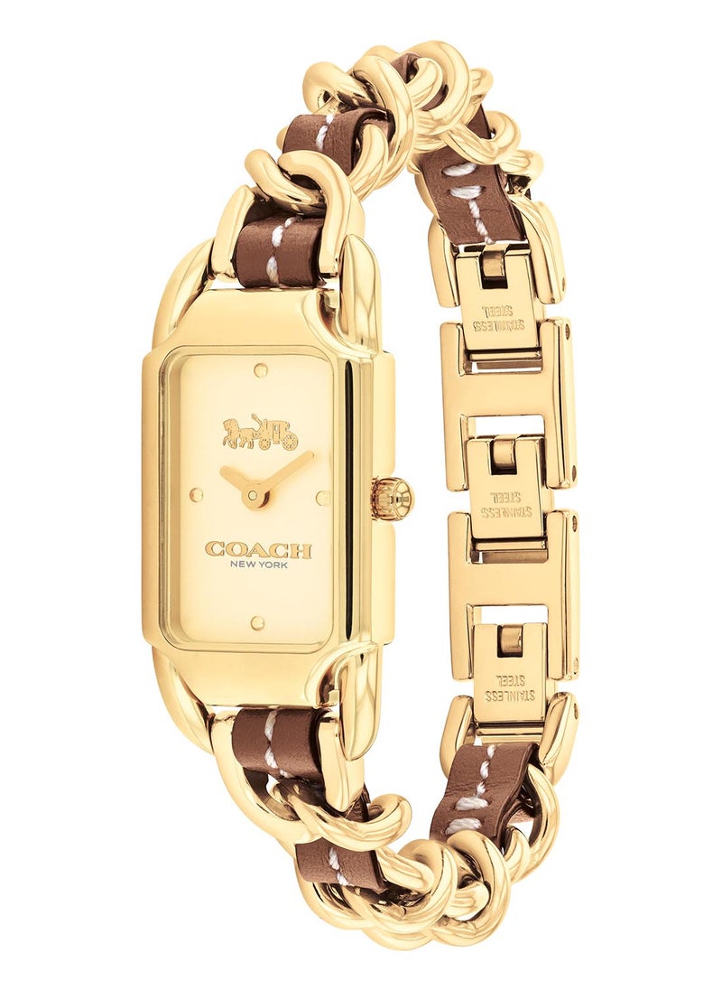 COACH COACH RECTANGLE ANALOG WOMEN'S LIGHT GOLD CASE WATCH - 14504282  - Image 1
