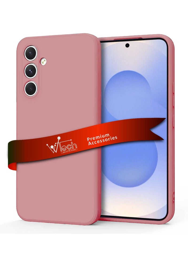 Wtech Samsung Galaxy S25 2025 Premium Soft Liquid Silicone Case Cover - Pink - Image 1