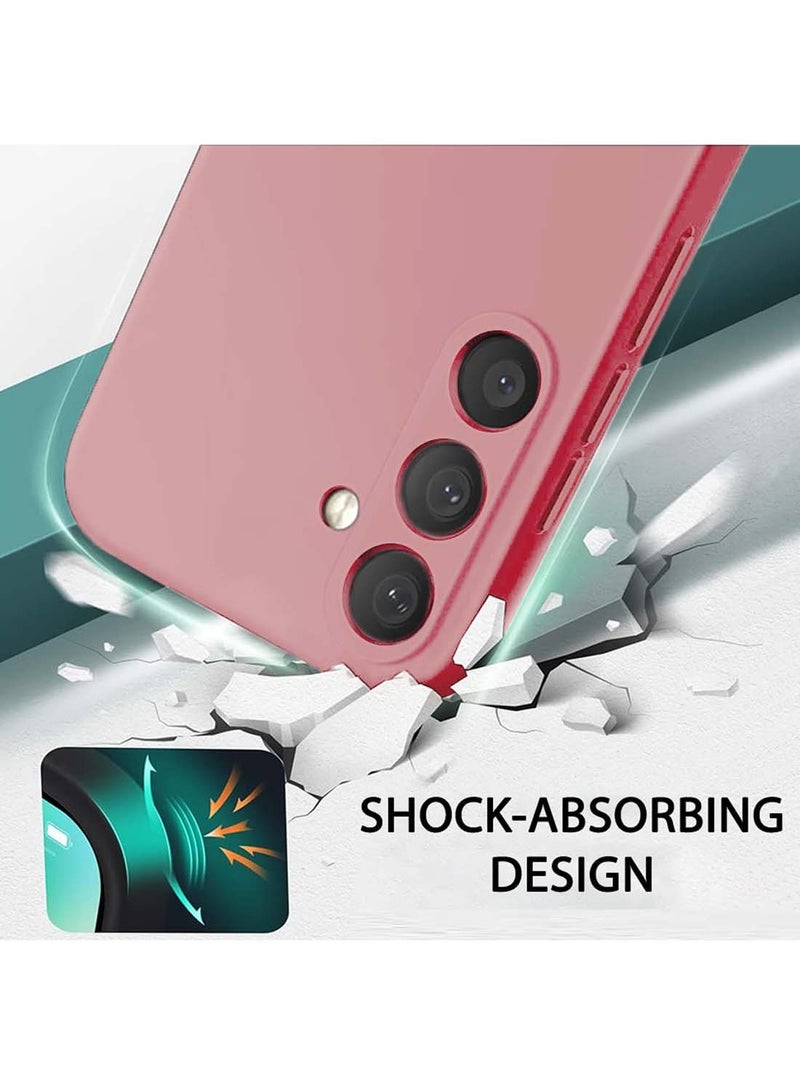 Wtech Samsung Galaxy S25 2025 Premium Soft Liquid Silicone Case Cover - Pink - Image 4