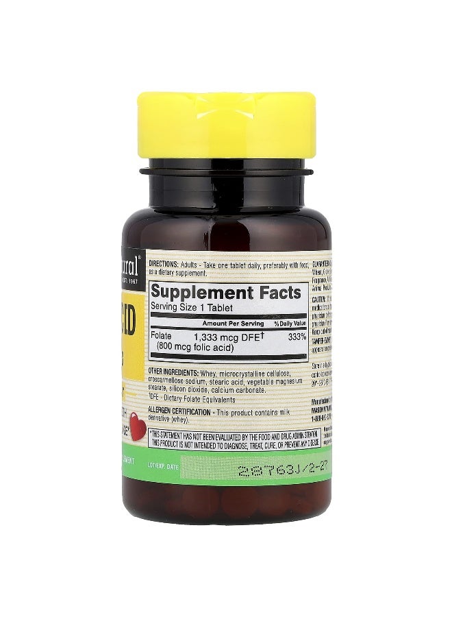 Mason Natural Mason Natural, Folic Acid, 800 mcg, 100 Tablets  - Image 2