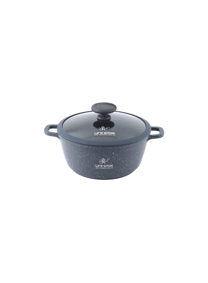 Life Smile Lifesmile 20cm Granite Nonstick Soup Pot with Lid – Induction Base, Easy Clean, 2.0L - Image 1