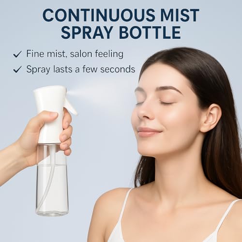 METROWAVE Mist Spray Bottle Plastic (200ml, Pack of 2) | Continuous Long Mist Salon Spray Bottle Hair Styling | Suitable for Cleaning Liquid, Water, Cooking Oil (White) - Image 2