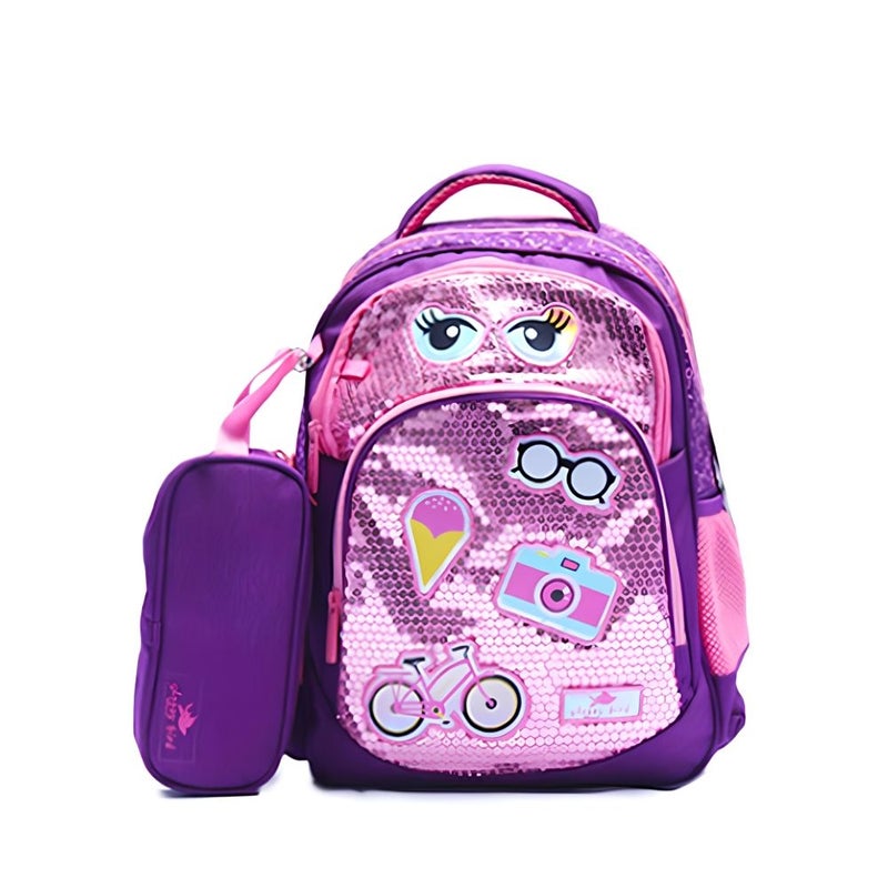 Glossy Bird - Backpack 15 inch For Kids - Purple - GB2528p