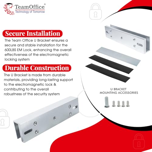 Team Office U Bracket for 600LBS EM Lock(Silver) - Image 3