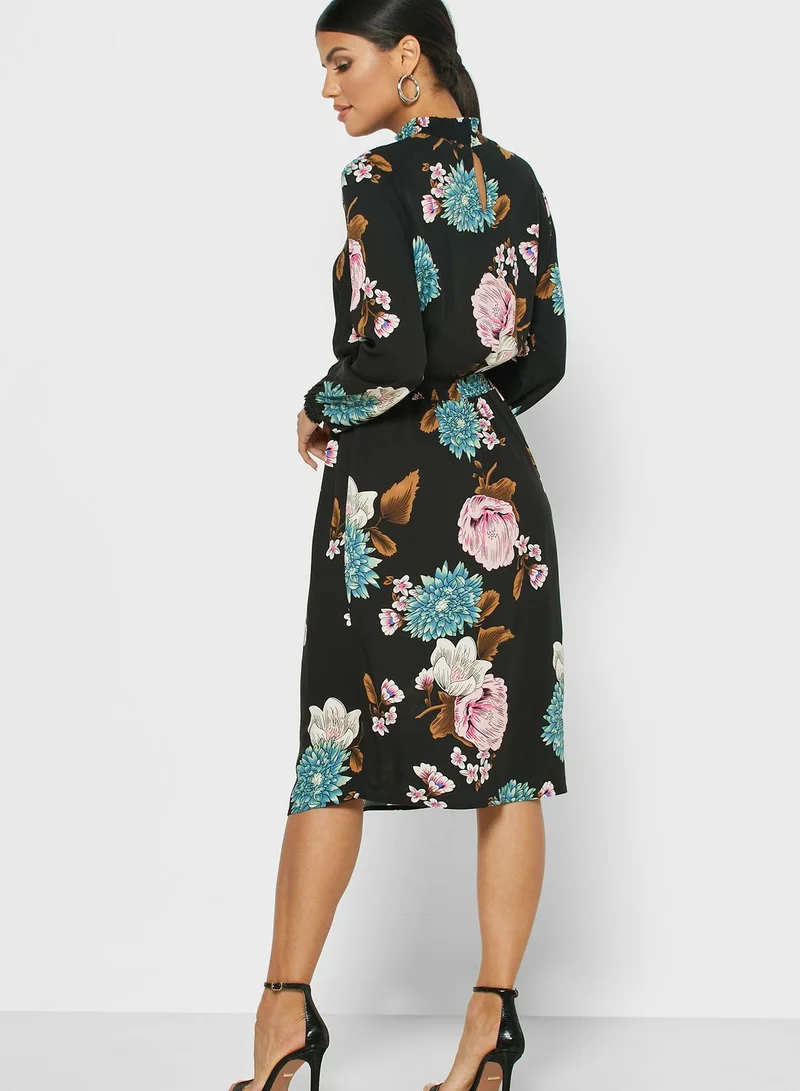 ONLY High Neck Floral Print Dress