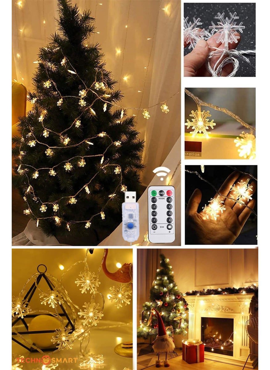 Technosmart 100 Snowflake LED 10MT. Controlled Usb Decorative LED Strip Light Christmas Decoration  - Image 2