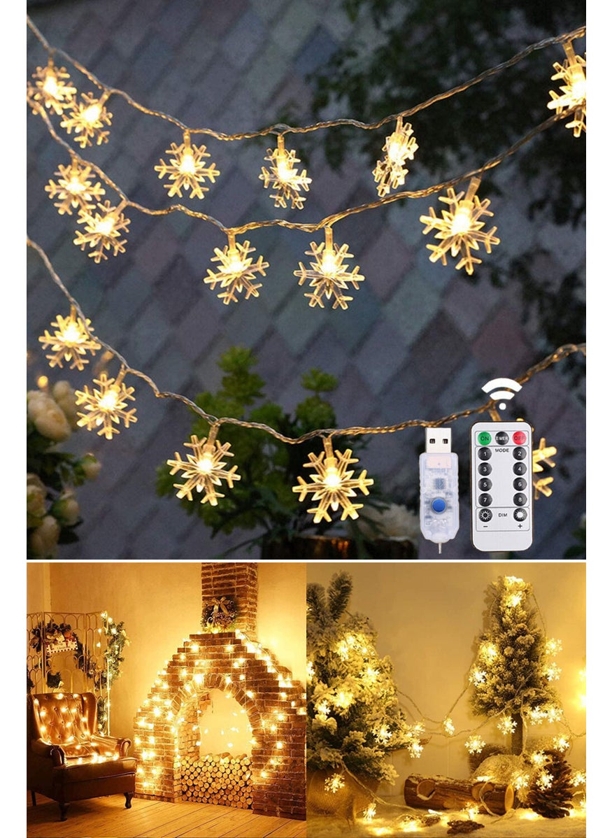 Technosmart 100 Snowflake LED 10MT. Controlled Usb Decorative LED Strip Light Christmas Decoration  - Image 5