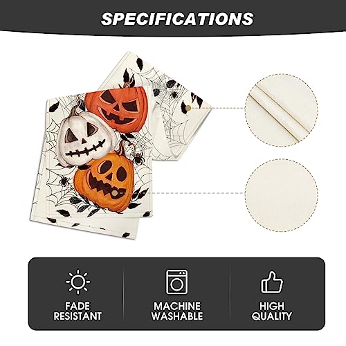 Artoid Mode Pumpkins Spider Web Halloween Table Runner, Seasonal Fall Kitchen Dining Table Decoration for Home Party Decor 13x72 Inch - Image 5