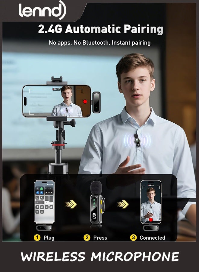 LENND Wireless Microphone for iPhone, iPad, Android, Mini Microphones with LED Indicator & Noise Reduction, Magnetic Clip on Lavalier Microphone for Interview Video Recording Podcast YouTube Tiktok Vlogging - Image 3