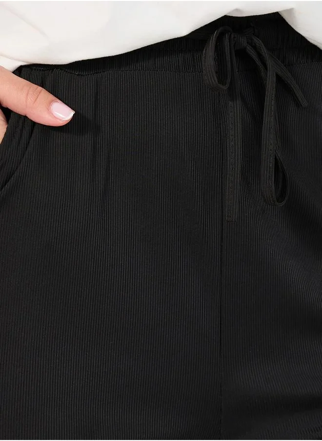 Styli Solid Cuffed Joggers with Drawstring