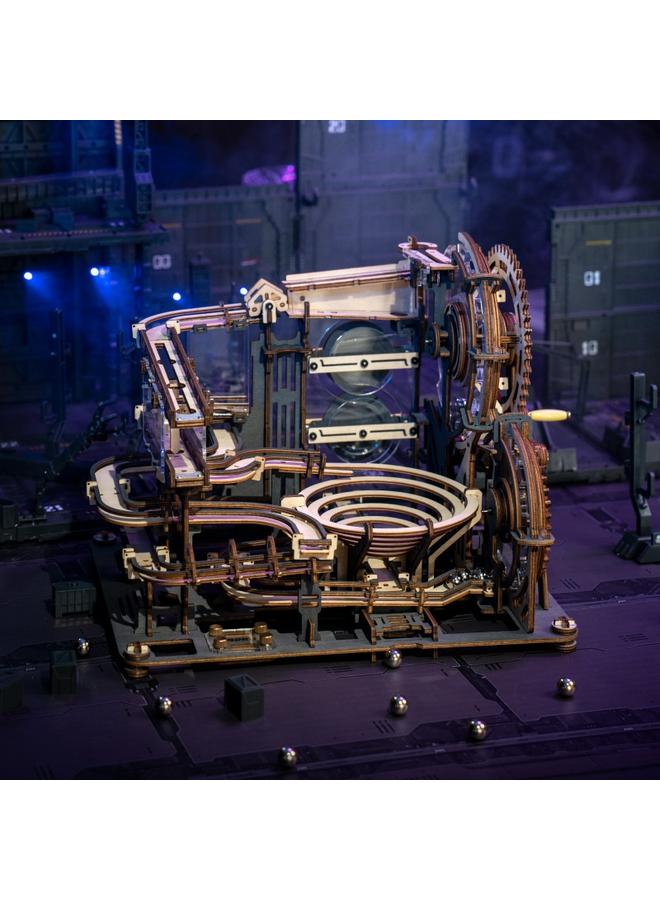 Bluejw If The Guest Night City Wooden Diy Hand-assembled Mechanical Track Model Creative Ornaments Boys Gift Science Experiment - Image 2