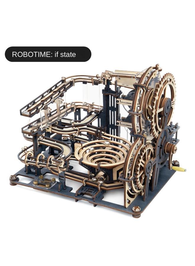 Bluejw If The Guest Night City Wooden Diy Hand-assembled Mechanical Track Model Creative Ornaments Boys Gift Science Experiment - Image 1