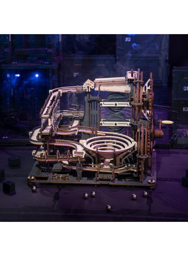 Bluejw If The Guest Night City Wooden Diy Hand-assembled Mechanical Track Model Creative Ornaments Boys Gift Science Experiment - Image 3