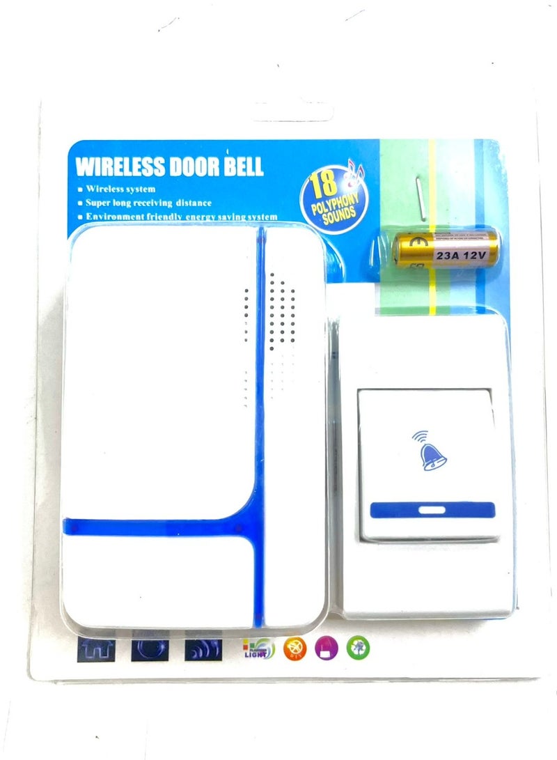 Wireless Doorbell 100 Meters Effective Ergonomic Design Practical Products 18 Polyphony Sound - Image 1