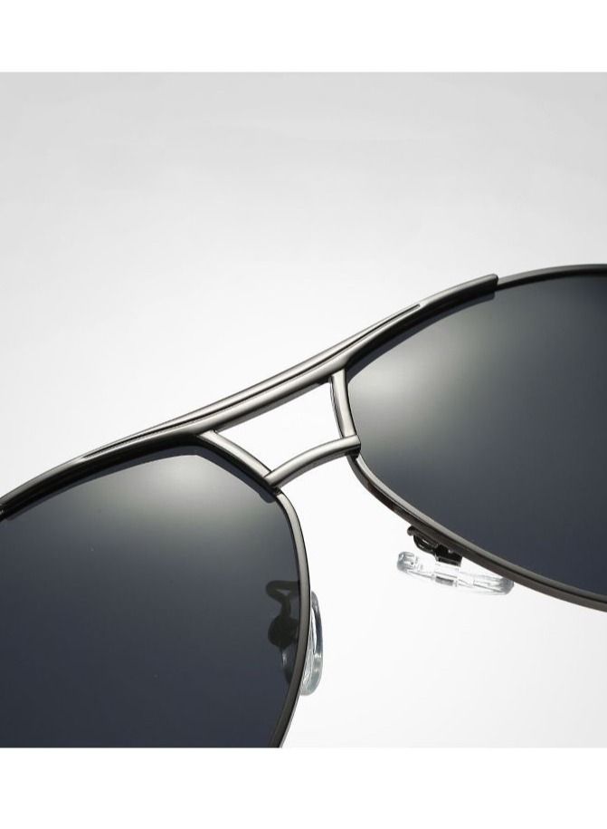 HDCRAFTER Men's Full Frame Polarized UV400 Pilot Frame Sunglasses  - Image 3