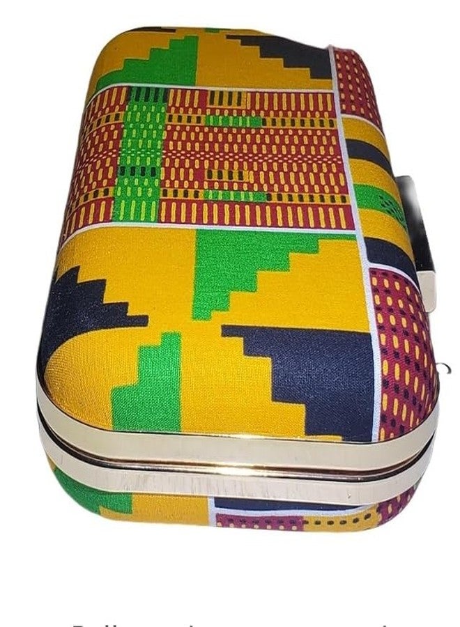 Afrika Print Clutch Bag for Women, Red (Kente) - Image 4