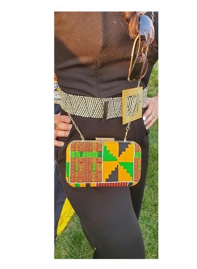 Afrika Print Clutch Bag for Women, Red (Kente) - Image 3