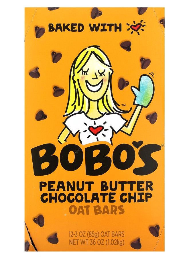 Bobo's Oat Bars - Peanut Butter Chocolate Chip 12 Bars 3 oz (85 g) Each - Image 1