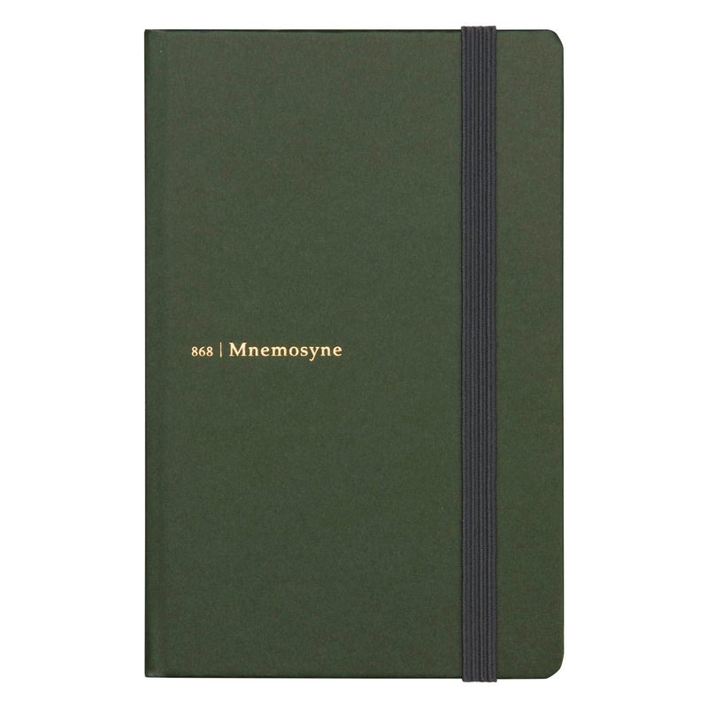 Maruman Mnemosyne Dot Grid Journal- A6, 5.71" x 3.74", 80 Sheets / 160 Pages, 5mm Doted Notebook, Book-bound With Premium Deep Green Hardcover, Includes Bookmark & Elastic Closure, Made in Japan - Image 1
