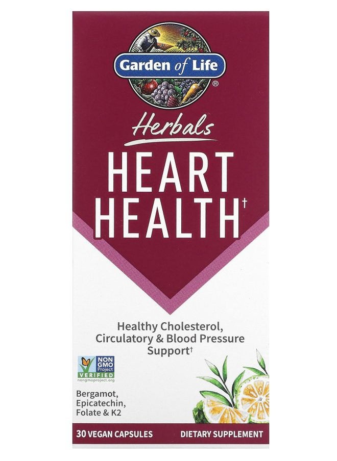 Garden of Life Herbals Heart Health Sweet Citrus 30 Vegan Capsules 