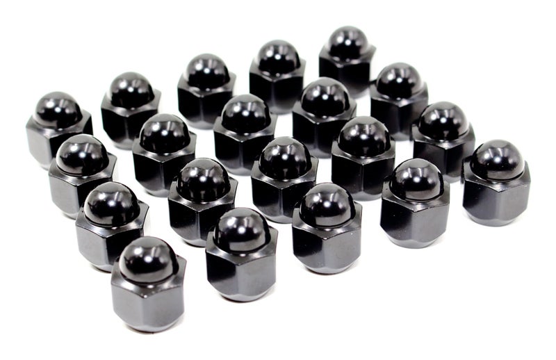 Set of 20 Veritek 12x125mm 34 Hex 095 Inch Black OEM Factory Style Acorn Conical Seat Dome Top Lug Nuts for Subaru Factory Wheels