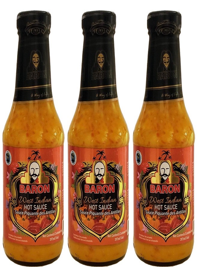 Baron West Indian Hot Pepper Sauce 14 Ounce (Pack of 3) - Image 1