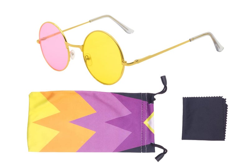 ASVP Shop Spamton Pink & Yellow Round Circle Sunglasses Deltarune Cosplay Halloween Costume Glasses - Image 4