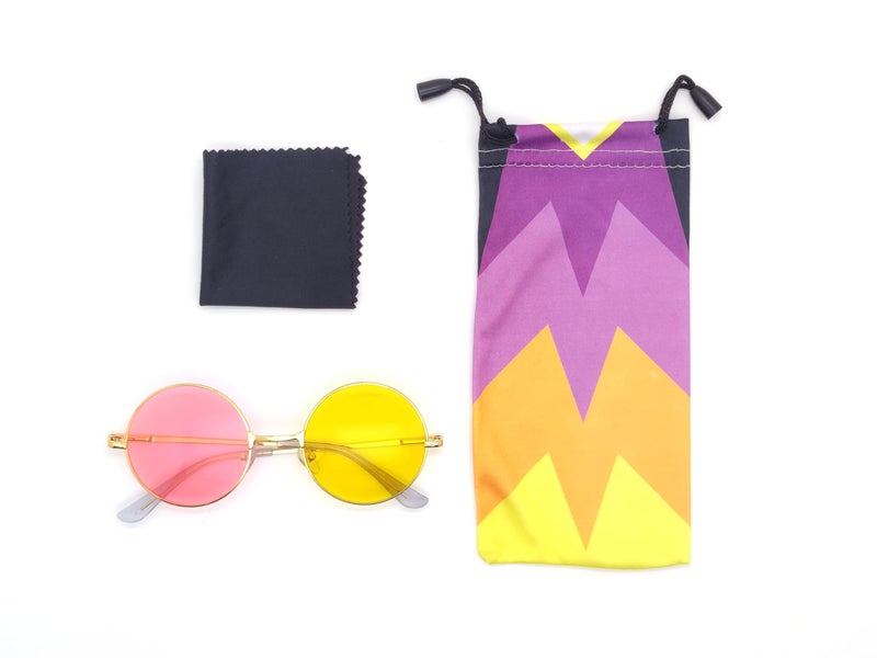 ASVP Shop Spamton Pink & Yellow Round Circle Sunglasses Deltarune Cosplay Halloween Costume Glasses - Image 5