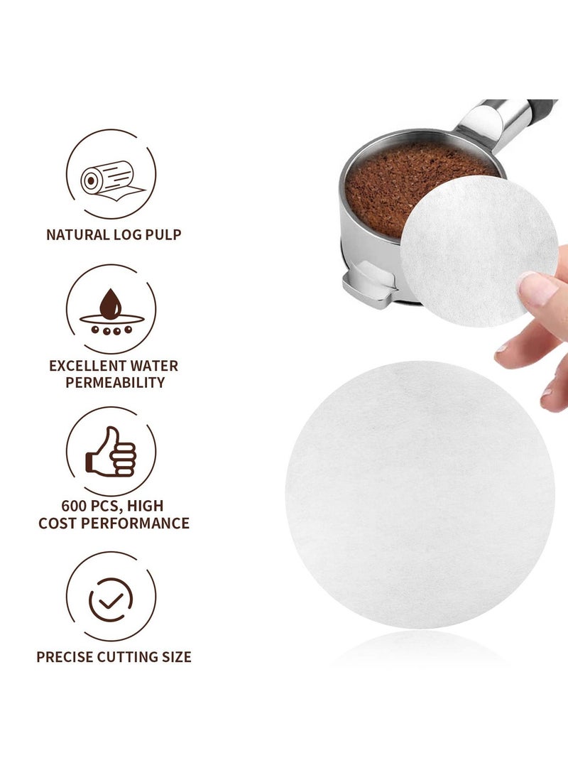 Excefore Coffee Paper Filter for Espresso Machine, 600 Pcs 51 mm Espresso Filter Puck Screen Portafilter Paper for Home Office DIY Coffee Compatible with AeroPress Coffee and Espresso Maker - Image 2