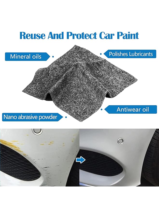 KASTWAVE Car Scratch Remover, Nano Sparkle Cloth For Car Scratches, 4 Pcs Nano Magic Cloth For Clean Paint, Surface Polish, Water Stains, Rust And Scratches Remover(Gray)  - Image 2