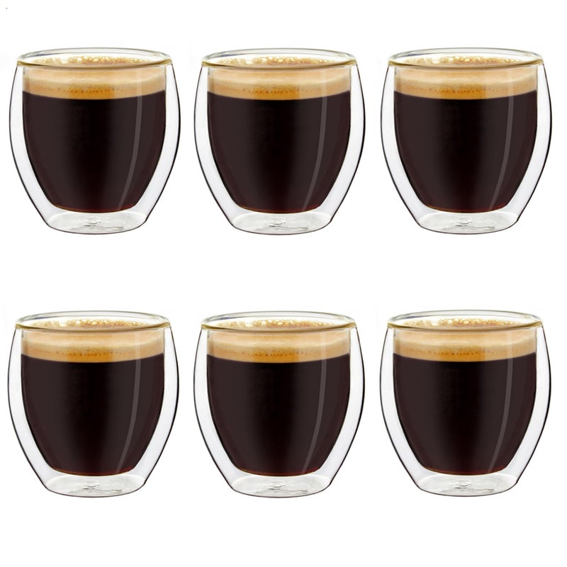 CREANO Creano Double Wall Espresso Glasses 35 OZ Insulated Glass Cups  6X 35oz 100ml 